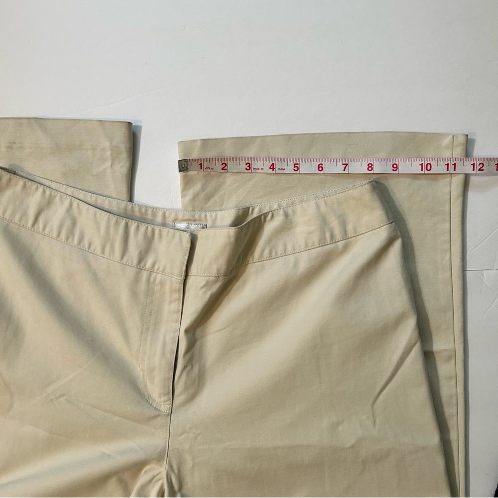 Chico’s light tan beige cotton stretch wide leg chino pants 2.5 size 14 - Picture 10 of 11